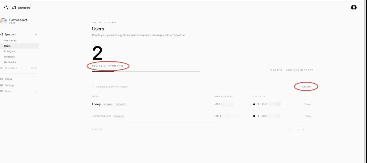 Photon 用户和号码信息